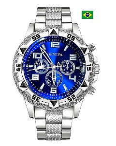 Relógio GENEVA Luxo Esportivo Analógico Mostrador Grande