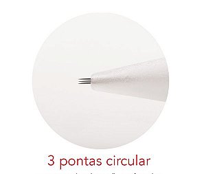 Agulha 3 pontas circular - Mag Estética com 10 unidades