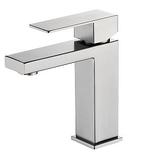 Torneira de Banheiro Lavabo Misturador Monocomando Aço Inox 304 Escovado