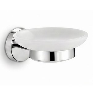 Saboneteira de Parede Banheiro Inox Cromado Porta Sabonete Vidro