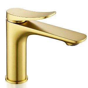 Torneira de Banheiro Lavabo Misturador Monocomando Paris Dourada Escovada