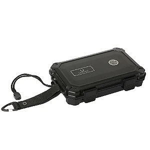 Umidor p/5 charutos NERONE Cigar Travel ABS c/ higrometro Preto