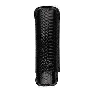 Charuteira Porta Charutos p/2un NERONE Snake - Couro Preto