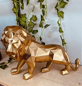 Escultura Leão em resina