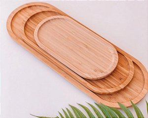 Bandeja oval de bambu ecokitchen