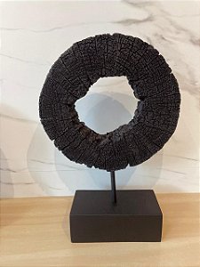 escultura em poliresina circulo preto