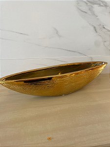 vaso decorativo em cerâmica dourado