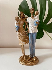 Estatueta de família 2 meninos- 257-616