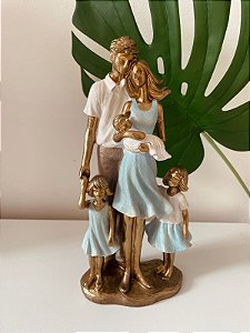 Estatueta família 2 meninas 1 bebê- 257-608