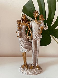 Estatueta de família 1 menina e 1 menino- 257-236