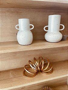 Vaso cerâmica spots branco