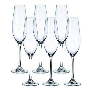 Conjunto 6 taças de champanhe de cristal  260ml