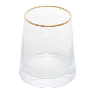 Vaso de vidro com fio de ouro liz