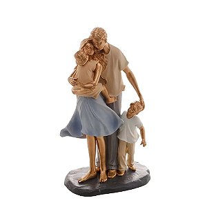 Escultura decorativa Pai e Mãe e casal de filhos