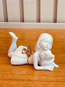 Escultura Menina e Fiel Amigo
