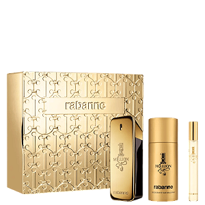 Kit One Million Rabanne Masculino - Eau de Toilette 100ml + Desodorante Corporal 150ml + Perfume de Mochila 10ml