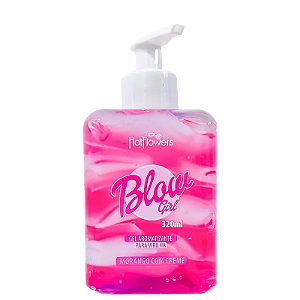 Blow Girl Morango com Creme - Gel Hidratante para Virilha Hotflowers 320ml