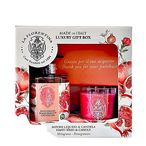 Kit Pomegranate La Florentina - Sabonete Líquido 500ML + Vela Perfumada 160g