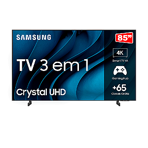 Samsung Smart TV 85" Crystal UHD 4K 85CU8000, Painel Dynamic Crystal Color, Design AirSlim, Bivolt Cinza Titan