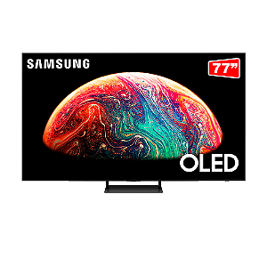 Samsung Smart TV 77" OLED 4K 77S90C, Painel até 144hz, Som em Movimento Virtual, Design Laser Slim, Bivolt Preto Titan