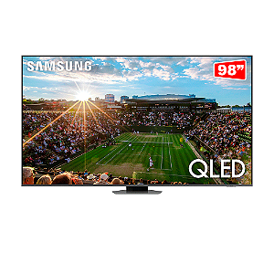 Samsung Smart TV 98" QLED Super Big 4K 98Q80C, SuperSlim Design, Modo Game Dark Cor Titan