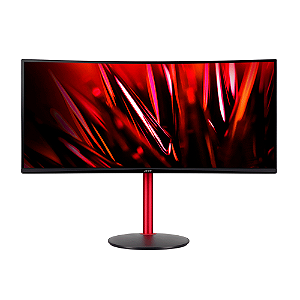 Monitor Gamer Acer Nitro XZ342CU 34" Curvo Quad HD 165hz 1ms, DisplayPort e HDMI, HDR400, FreeSync PremiumTM Cor Preto/ Vermelho