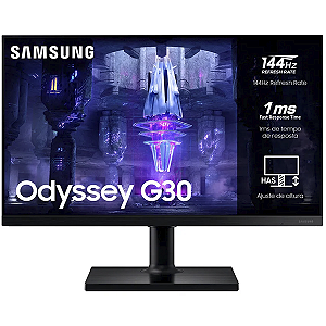 Monitor Gamer Samsung Odyssey G3 Tela 24" FHD, 144Hz, HDMI, Freesync, LS24BG300ELMZD Cor Preta