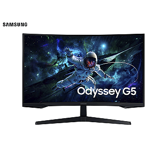Monitor Gamer Samsung Odyssey G5 32" Curvo, 165Hz, QHD, HDMI, AMD FreeSync, LS32CG552ELCZD Cor Preta