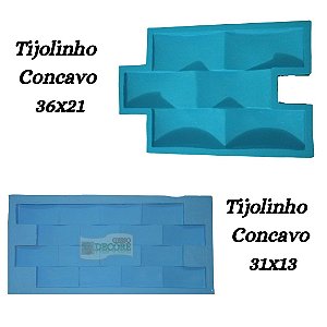 Forma Silicone Para Revestimento 3D - Tijolinho Côncavo Ref 51