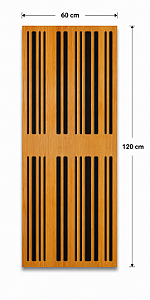 Painel acústico absorção e difusão Axis 120 x 60 x 07cm