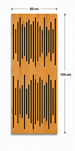 Painel acústico absorção e difusão Echo 120 x 60 x 07cm