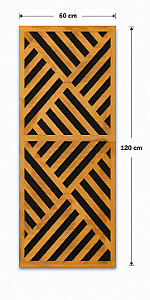 Painel acústico absorção e difusão Nexus 120 x 60 x 07cm