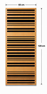 Painel acústico absorção e difusão Fluxe 120 x 60 x 07cm