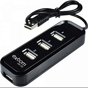 HUB USB 2.0  com 4 portas  Exbom