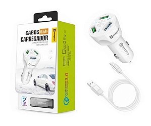 PLUG VEICULAR 3 USB + CABO TURBO