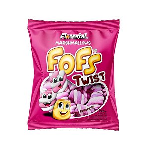 Marshmallow Fofs Twist Rosa e Branco 220g