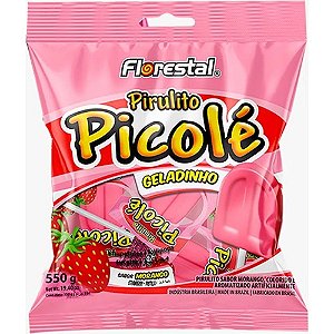Pirulito Picolé Morango 550g (50un)