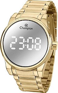 Relógio Champion Digital LED Espelhado Dourado CH40124B