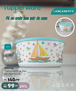Tupperware Tigela Ilúmina 4,3 Litros Mar de Flores