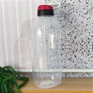 Garrafa Tupperware Eco Tupper Plus 2 litros Transparente c/ vermelho