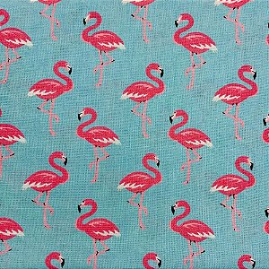 Tecido Tricoline 100% Algodão - Estampa Flamingo  - 50cmx1,40m