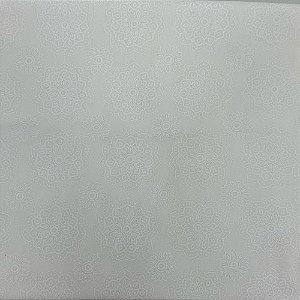 Tecido Tricoline 100% Algodão - Floral Branco Tom -Tom - 50cmx1,40m