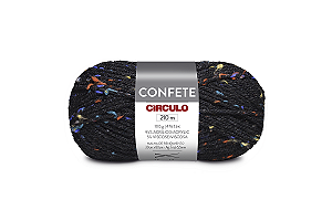 Lã Confete Círculo 210m 940 Preto