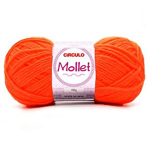 Lã  Mollet 100g Círculo 200m Cor 782 Laranja Neon