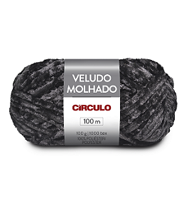 Lã Veludo Molhado 100g 100m 100% Poliéster Marca Círculo 940 Cor Preto