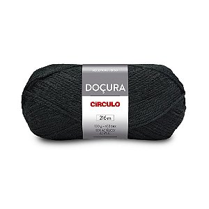 Lã Doçura 100g 216m 100% Acrilico Marca Círculo 8990 Preto