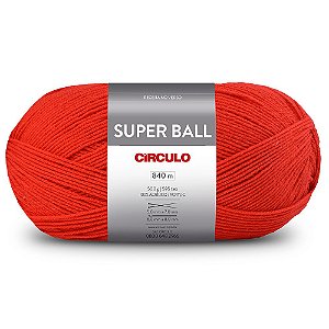 Lã Super Ball 500g 840m 100% Acrílico Marca Círculo 3583 Fogo Vermelho