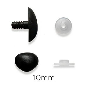 Focinho Preto para Amigurumis 10 Unidades Médio 10,0mm
