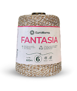 Barbante EuroRoma 6 600g 610m Fantasia 5021 Branco e Bege