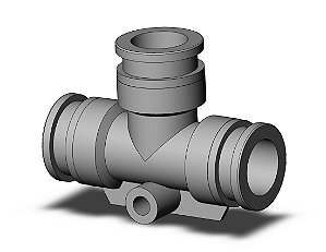 KQB2T06-01S  CONEXAO METALICA RAPIDA EM T COM ROSCA TUBO 06 MM ROSCA 1/8 - KQB2 SMC                    NCM :  74122000